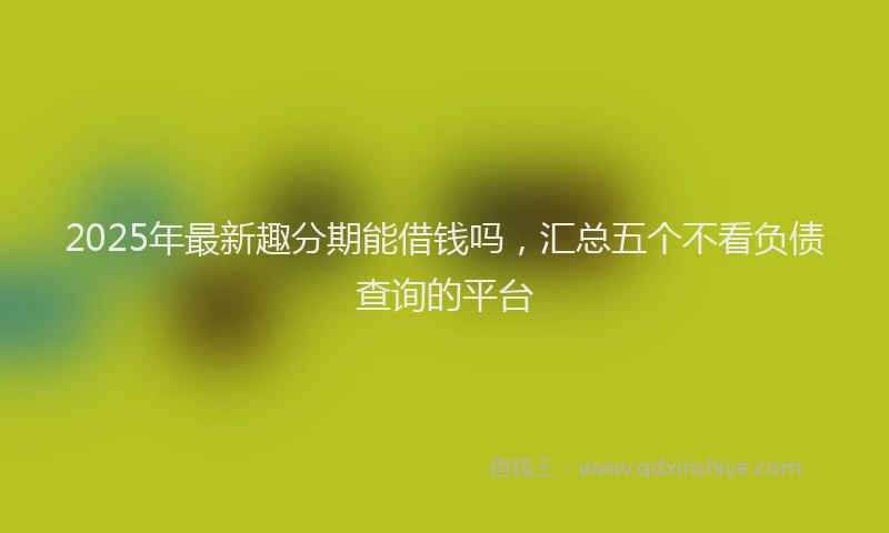 2025年最新趣分期能借钱吗，汇总五个不看负债查询的平台