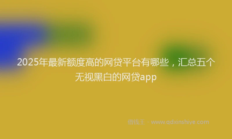 2025年最新额度高的网贷平台有哪些，汇总五个无视黑白的网贷app