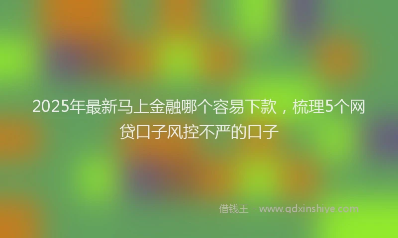 2025年最新马上金融哪个容易下款，梳理5个网贷口子风控不严的口子