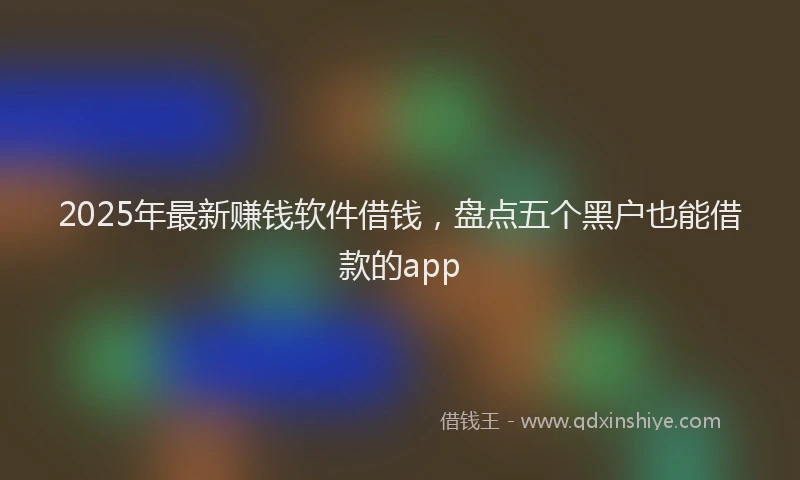 2025年最新赚钱软件借钱，盘点五个黑户也能借款的app