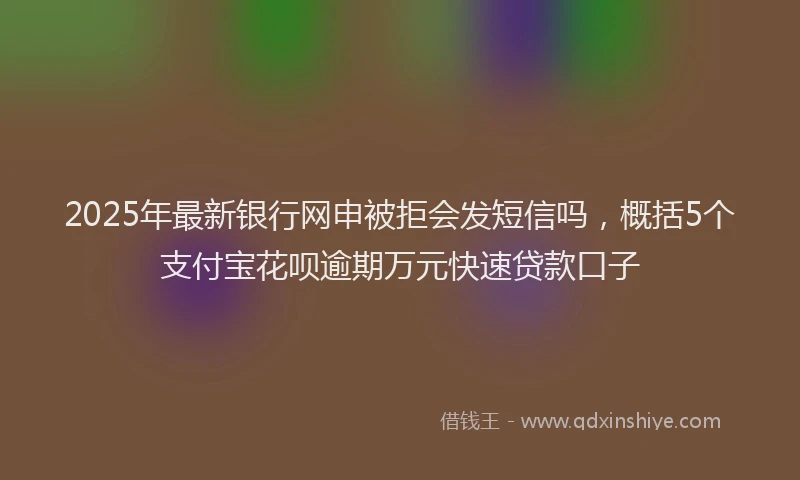 2025年最新银行网申被拒会发短信吗，概括5个支付宝花呗逾期万元快速贷款口子