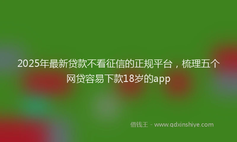2025年最新贷款不看征信的正规平台，梳理五个网贷容易下款18岁的app