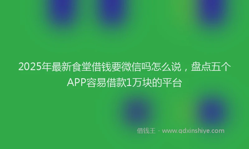2025年最新食堂借钱要微信吗怎么说，盘点五个APP容易借款1万块的平台