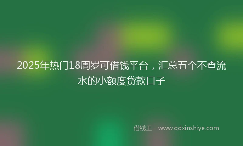 2025年热门18周岁可借钱平台，汇总五个不查流水的小额度贷款口子