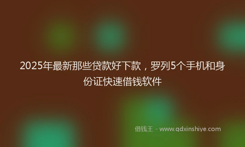 2025年最新那些贷款好下款，罗列5个手机和身份证快速借钱软件