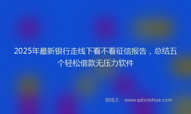 2025年最新银行走线下看不看征信报告，总结五个轻松借款无压力软件
