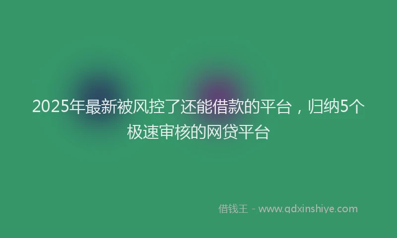 2025年最新被风控了还能借款的平台，归纳5个极速审核的网贷平台