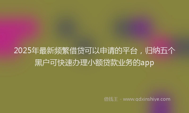 2025年最新频繁借贷可以申请的平台，归纳五个黑户可快速办理小额贷款业务的app