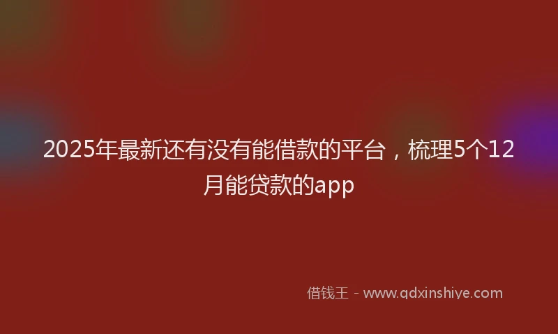 2025年最新还有没有能借款的平台，梳理5个12月能贷款的app