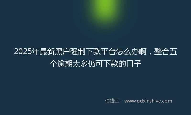 2025年最新黑户强制下款平台怎么办啊，整合五个逾期太多仍可下款的口子