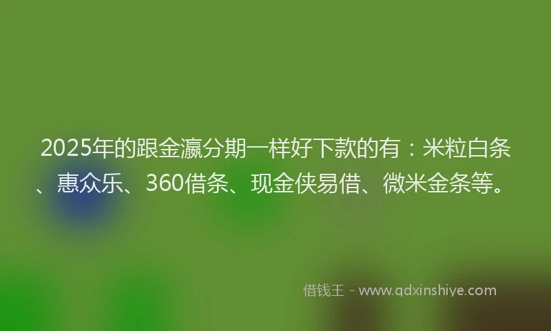 2025年的跟金瀛分期一样好下款的有：米粒白条、惠众乐、360借条、现金侠易借、微米金条等。