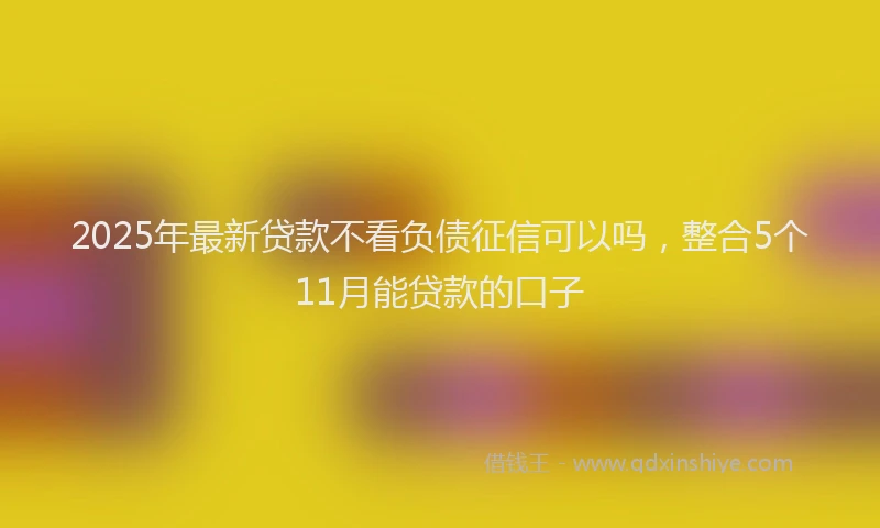 2025年最新贷款不看负债征信可以吗，整合5个11月能贷款的口子