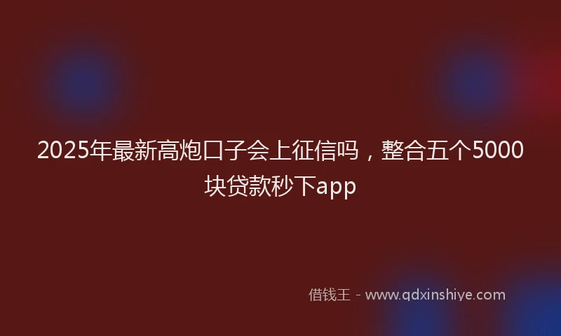 2025年最新高炮口子会上征信吗，整合五个5000块贷款秒下app