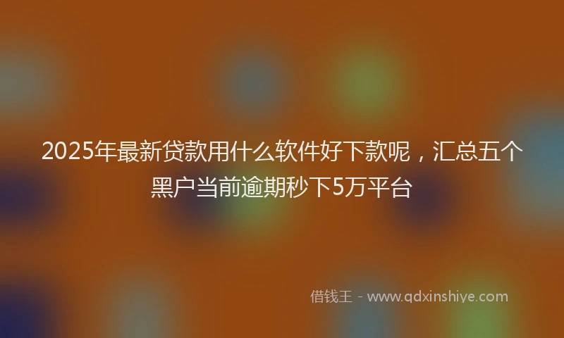 2025年最新贷款用什么软件好下款呢，汇总五个黑户当前逾期秒下5万平台