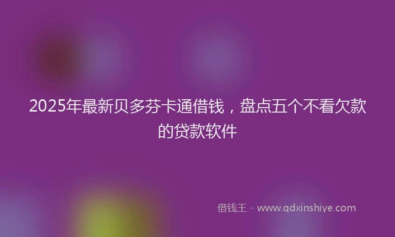 2025年最新贝多芬卡通借钱，盘点五个不看欠款的贷款软件