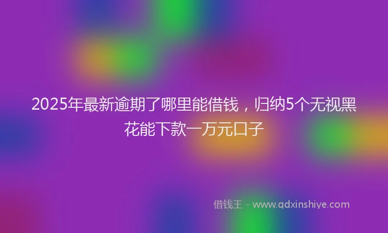 2025年最新逾期了哪里能借钱，归纳5个无视黑花能下款一万元口子