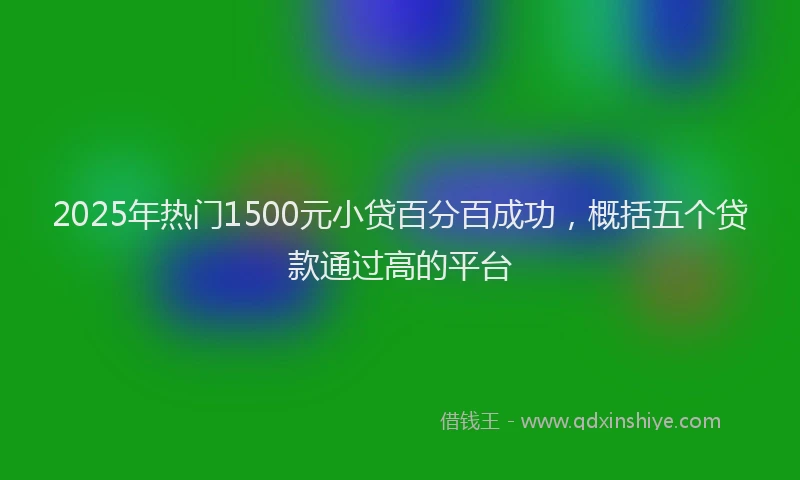 2025年热门1500元小贷百分百成功，概括五个贷款通过高的平台