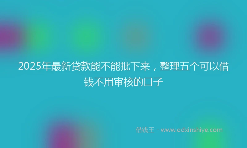 2025年最新贷款能不能批下来，整理五个可以借钱不用审核的口子