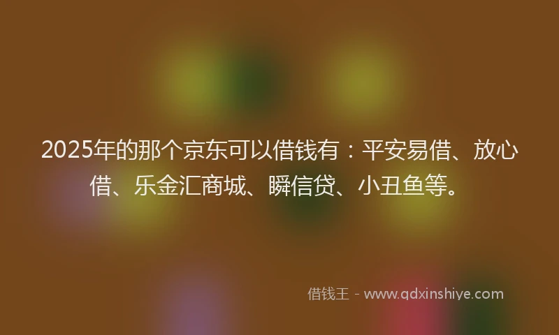 2025年的那个京东可以借钱有：平安易借、放心借、乐金汇商城、瞬信贷、小丑鱼等。
