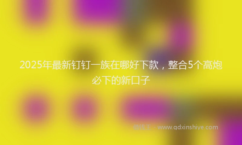 2025年最新钉钉一族在哪好下款，整合5个高炮必下的新口子