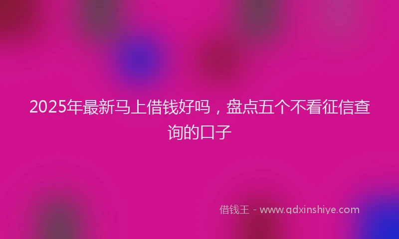 2025年最新马上借钱好吗，盘点五个不看征信查询的口子