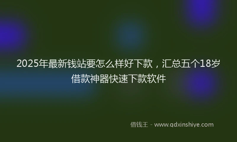 2025年最新钱站要怎么样好下款，汇总五个18岁借款神器快速下款软件