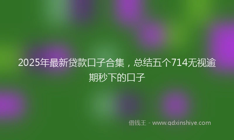 2025年最新贷款口子合集，总结五个714无视逾期秒下的口子