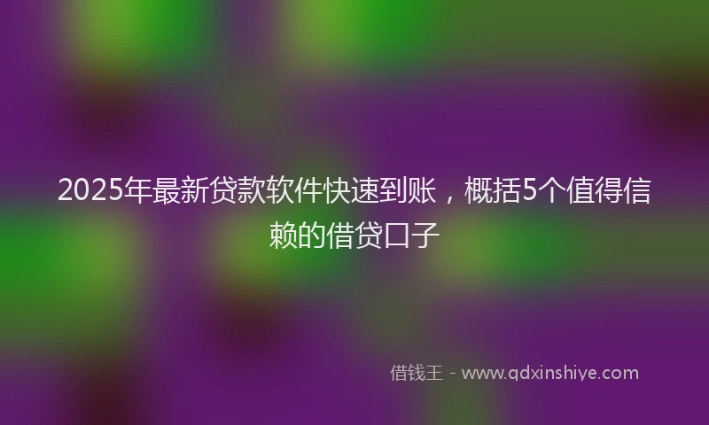 2025年最新贷款软件快速到账，概括5个值得信赖的借贷口子