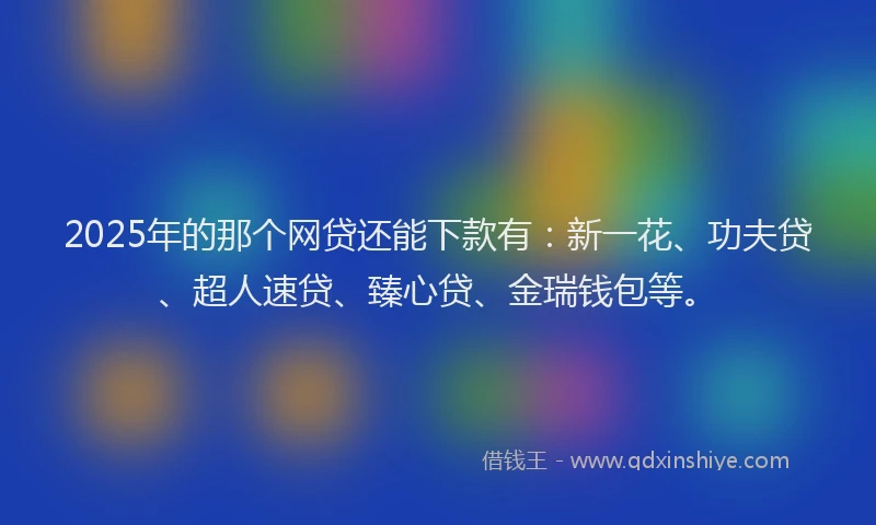 2025年的那个网贷还能下款有：新一花、功夫贷、超人速贷、臻心贷、金瑞钱包等。