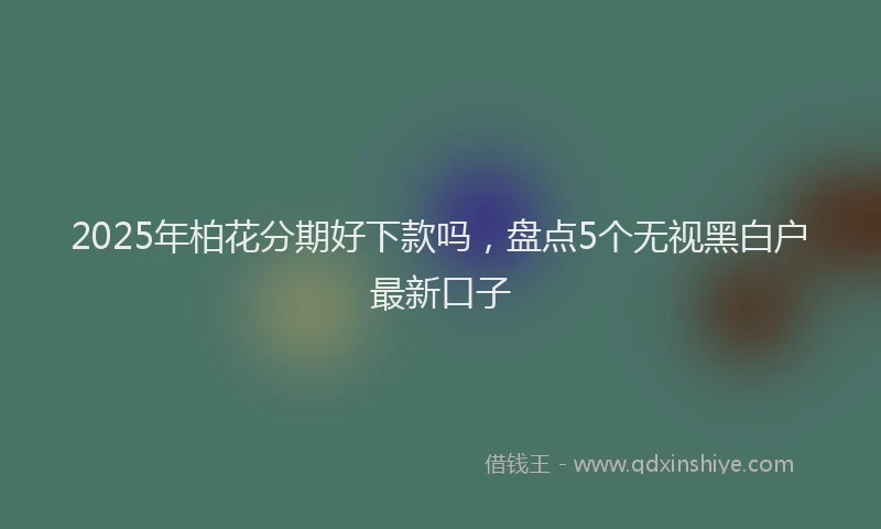 2025年柏花分期好下款吗，盘点5个无视黑白户最新口子