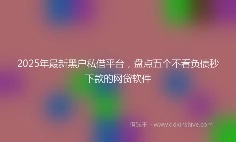 2025年最新黑户私借平台，盘点五个不看负债秒下款的网贷软件