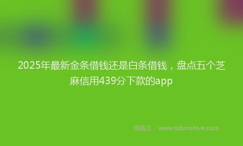 2025年最新金条借钱还是白条借钱，盘点五个芝麻信用439分下款的app