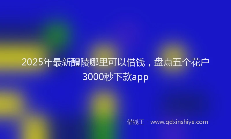 2025年最新醴陵哪里可以借钱，盘点五个花户3000秒下款app