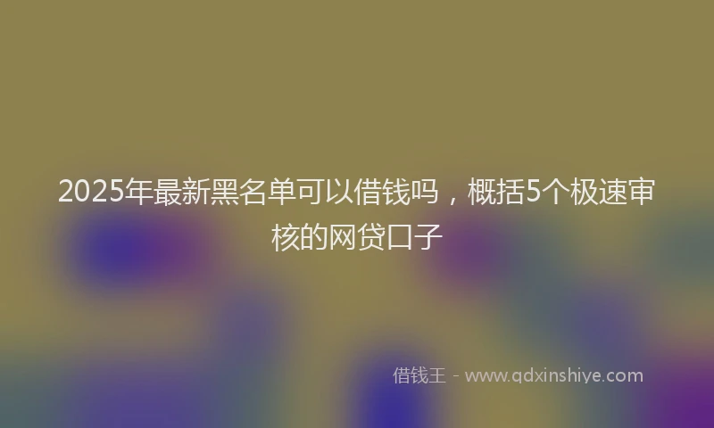 2025年最新黑名单可以借钱吗，概括5个极速审核的网贷口子