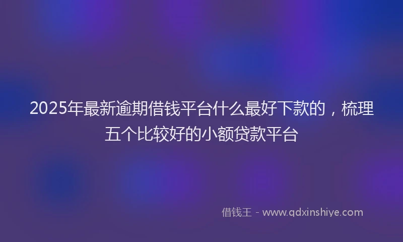 2025年最新逾期借钱平台什么最好下款的，梳理五个比较好的小额贷款平台