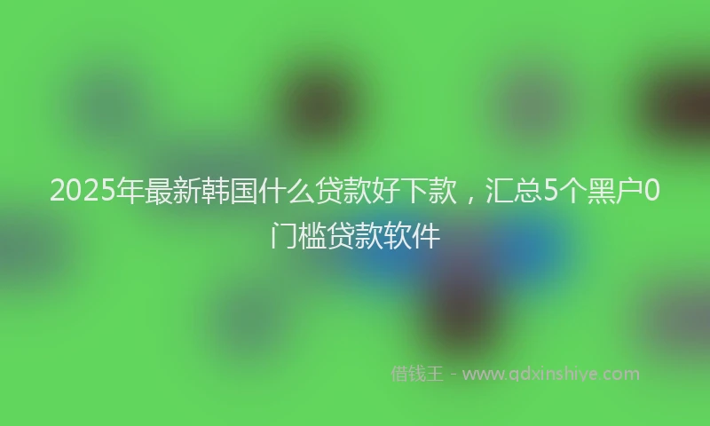 2025年最新韩国什么贷款好下款，汇总5个黑户0门槛贷款软件