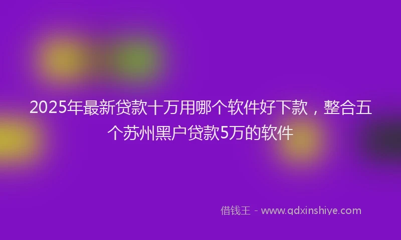 2025年最新贷款十万用哪个软件好下款，整合五个苏州黑户贷款5万的软件
