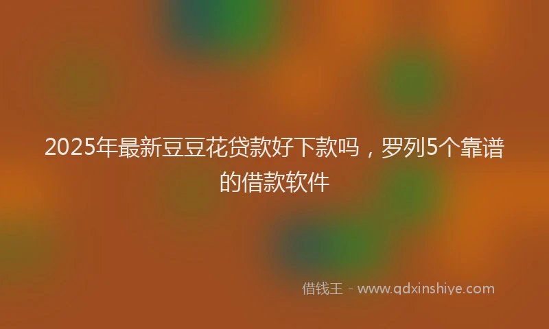 2025年最新豆豆花贷款好下款吗，罗列5个靠谱的借款软件