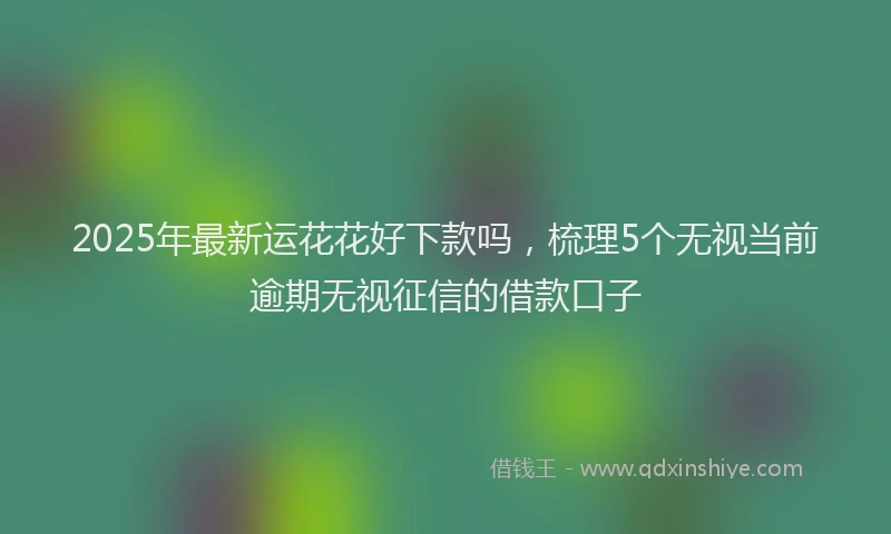 2025年最新运花花好下款吗，梳理5个无视当前逾期无视征信的借款口子