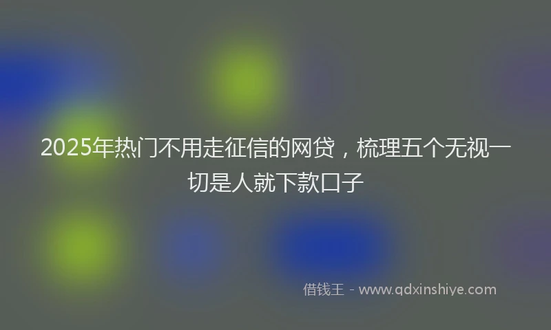 2025年热门不用走征信的网贷，梳理五个无视一切是人就下款口子