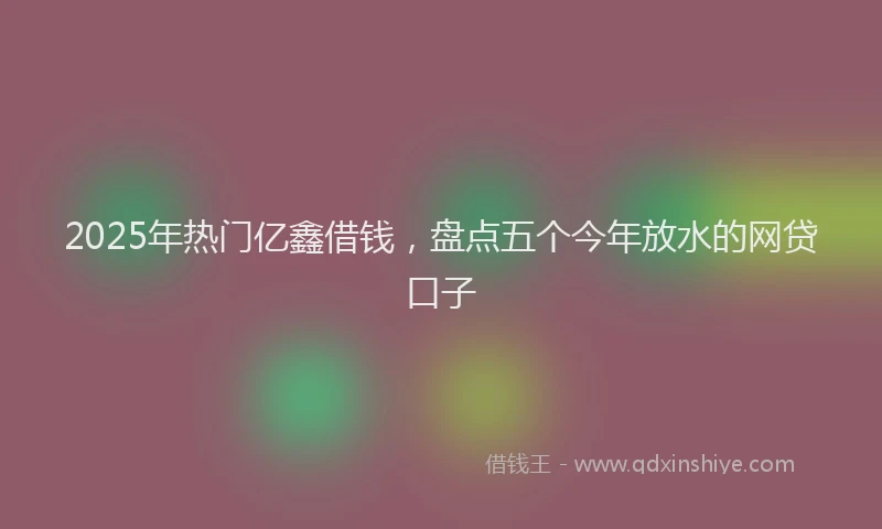 2025年热门亿鑫借钱，盘点五个今年放水的网贷口子