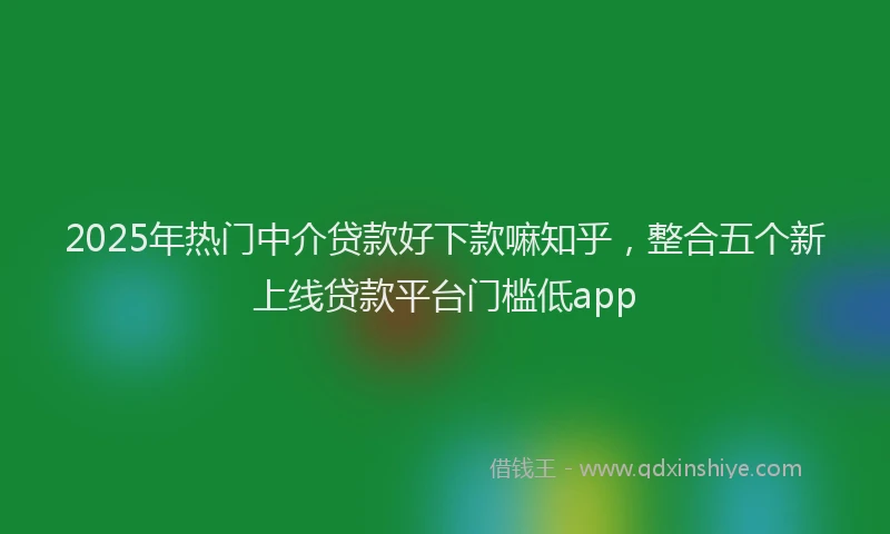 2025年热门中介贷款好下款嘛知乎，整合五个新上线贷款平台门槛低app