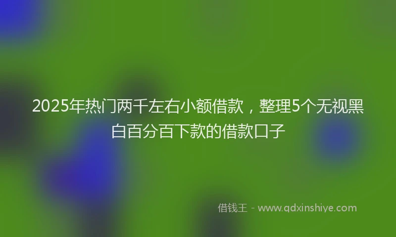 2025年热门两千左右小额借款，整理5个无视黑白百分百下款的借款口子