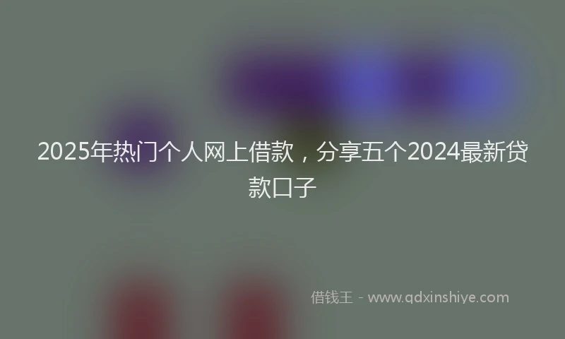 2025年热门个人网上借款，分享五个2024最新贷款口子