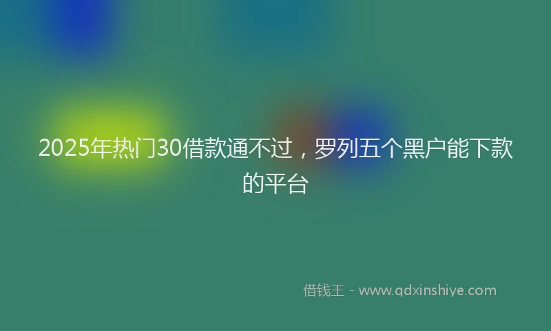 2025年热门30借款通不过，罗列五个黑户能下款的平台