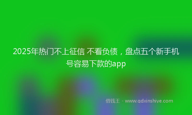 2025年热门不上征信 不看负债，盘点五个新手机号容易下款的app