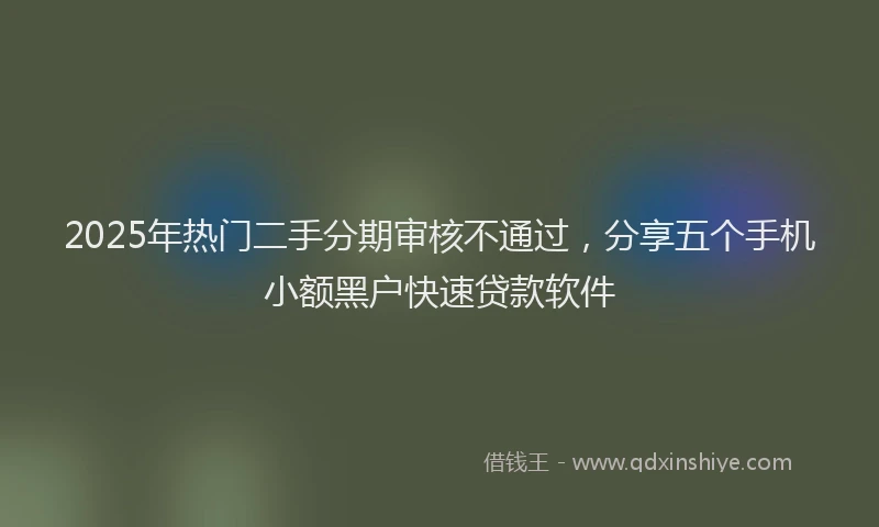 2025年热门二手分期审核不通过，分享五个手机小额黑户快速贷款软件