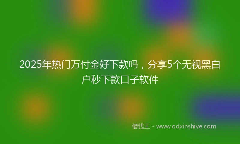 2025年热门万付金好下款吗，分享5个无视黑白户秒下款口子软件