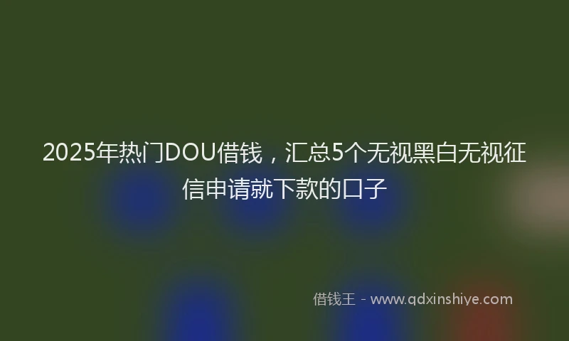 2025年热门DOU借钱，汇总5个无视黑白无视征信申请就下款的口子