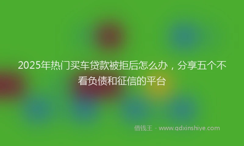2025年热门买车贷款被拒后怎么办，分享五个不看负债和征信的平台